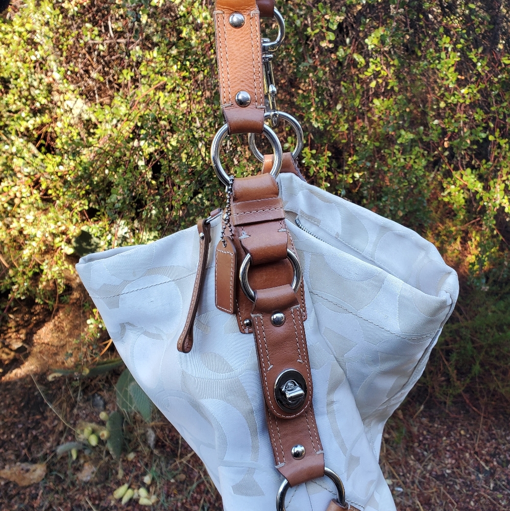 Coach purse white cream leather